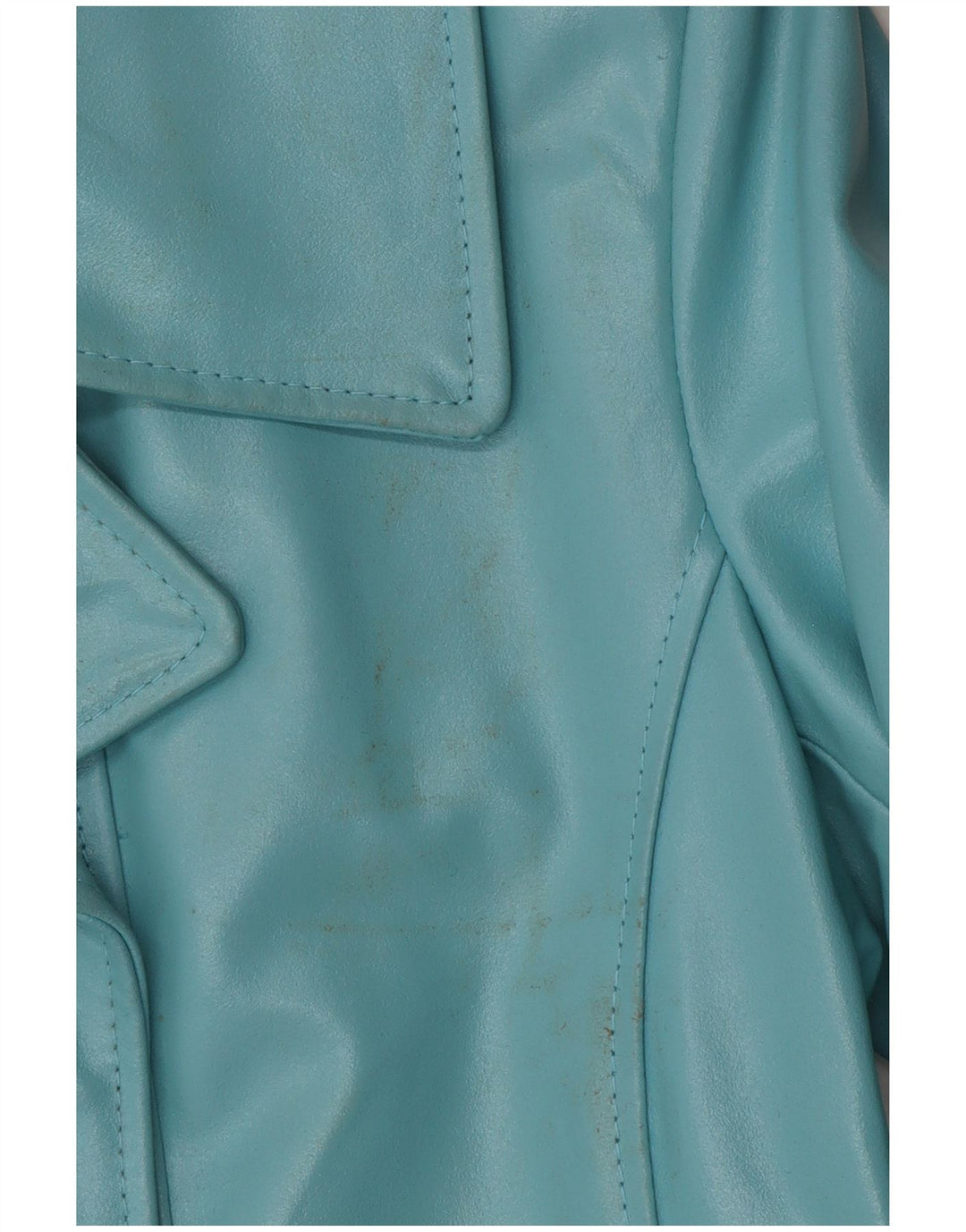 Jachetă de piele pentru femei VINTAGE UK 10 Mic din piele albastră