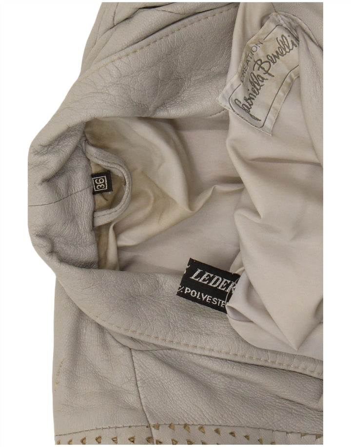 Jachetă supradimensionată pentru femei GABRIELLA BENELLI EU 36 Mic din piele gri