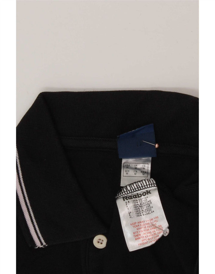 Treu polo Reebok pentru bărbați, bumbac mediu negru