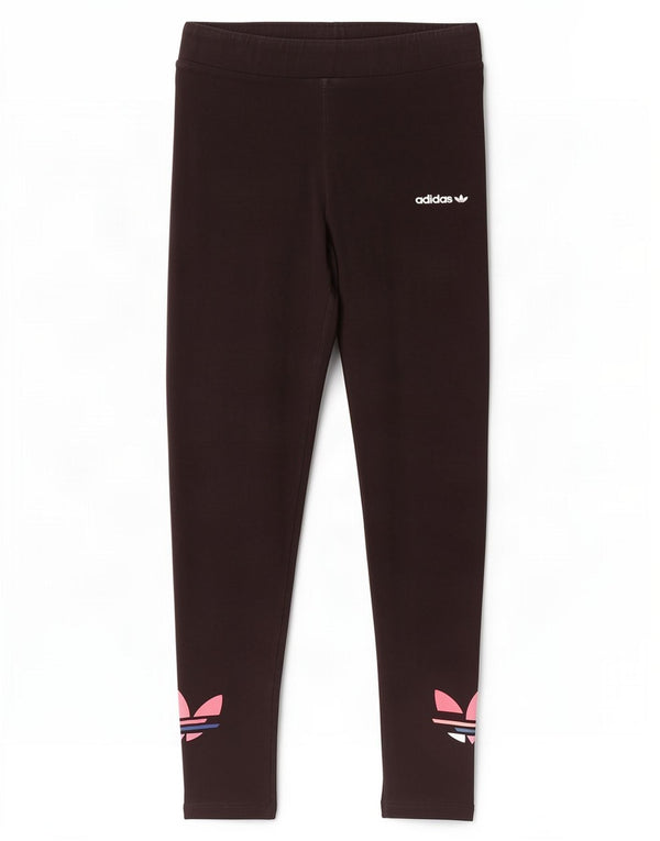 Leggings cu grafic pentru femei Adidas UK 8, bumbac negru mic