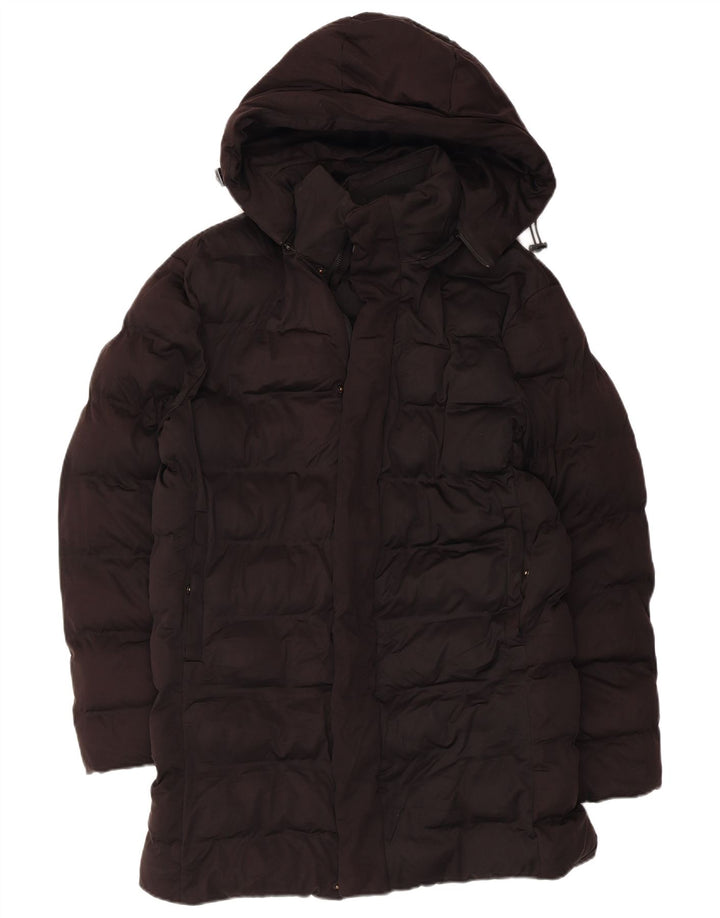 Jachetă căptușită cu glugă pentru bărbați Zara UK 36 Poliester negru mic