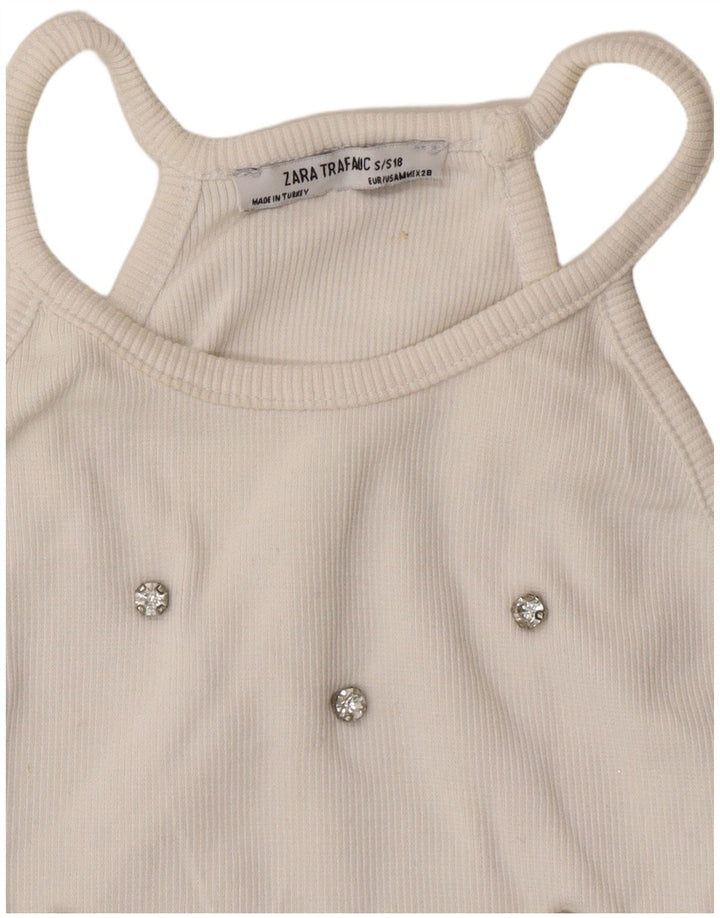 Top Crop Halter pentru femei Zara UK 8 Small White