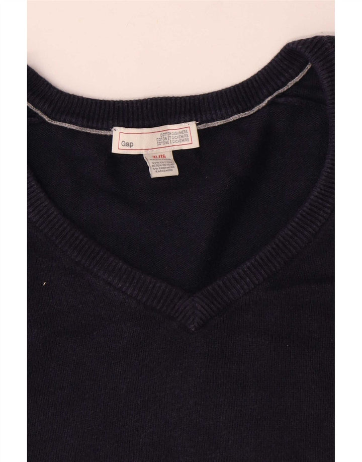 Pulover pentru bărbați Gap cu decolteu în V, XL, bumbac bleumarin