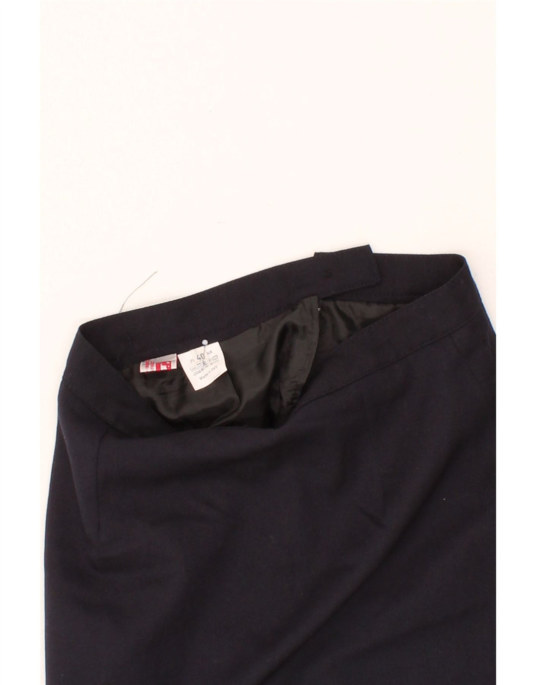 VINTAGE Womens Pencil Skirt IT 40 Small W26 Navy Blue Wool Vintage Vintage and Second-Hand Vintage from Messina Hembry 
