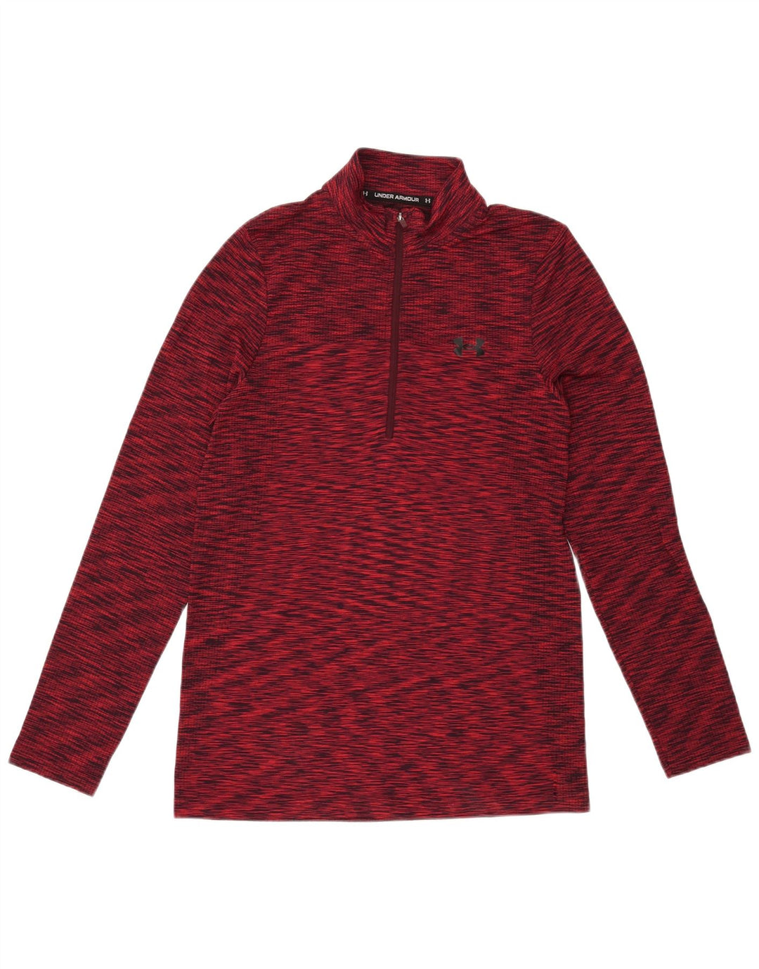 Top de trening Under Armour pentru bărbați, cu fermoar, cu gât, roșu, pete