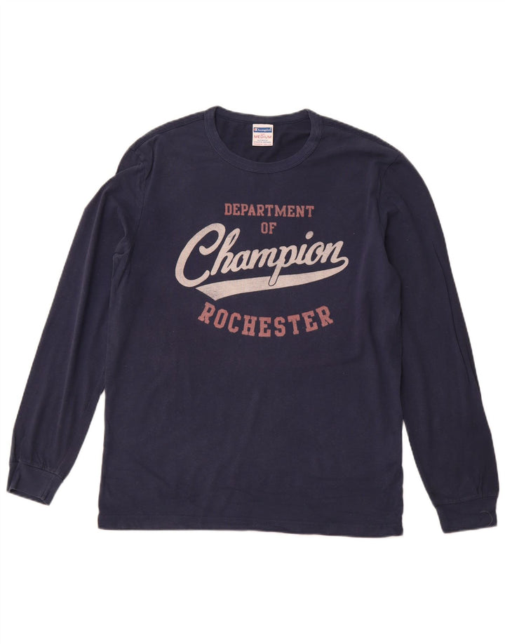 Bărbați CHAMPION Rochester Graphic Top cu mânecă lungă, mediu, bleumarin, bumbac