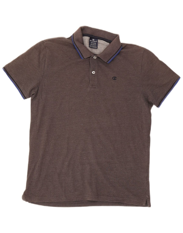 Tricou polo Champion pentru bărbați, bumbac cu dungi gri mediu