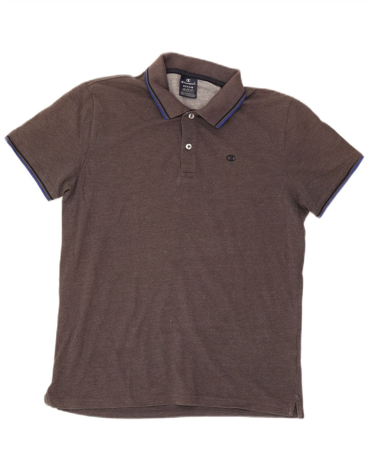 Tricou polo Champion pentru bărbați, bumbac cu dungi gri mediu