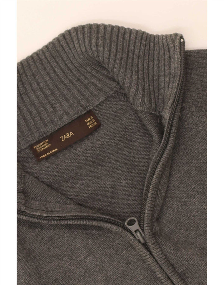 Pulover cardigan pentru femei Zara UK 8 mic bumbac gri
