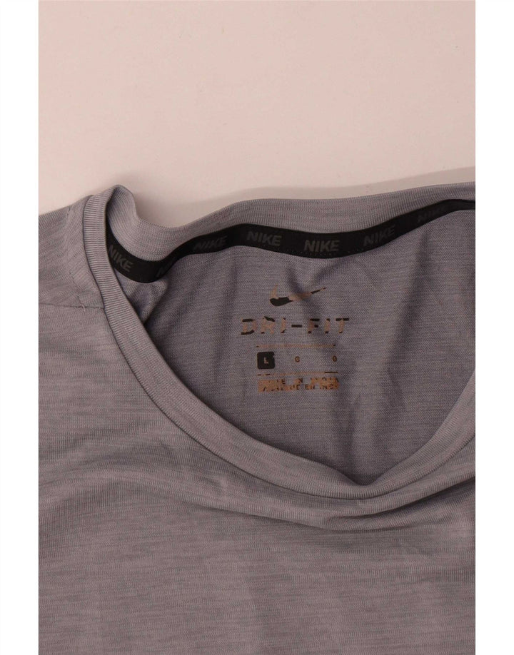 Tricou Nike Dri Fit pentru bărbați Top mare din poliester gri