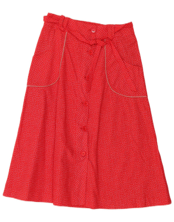 Fusta A-Line pentru Damă Vintage IT 42 Medium W28 Roșu Floral