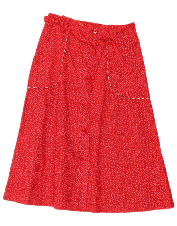 Fusta A-Line pentru Damă Vintage IT 42 Medium W28 Roșu Floral