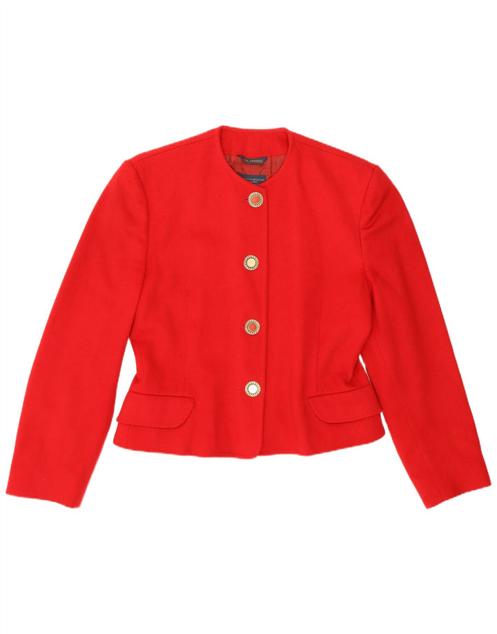 GB.PEDRINI Jachetă Blazer pentru femei cu 4 nasturi UK 12 Medium Red