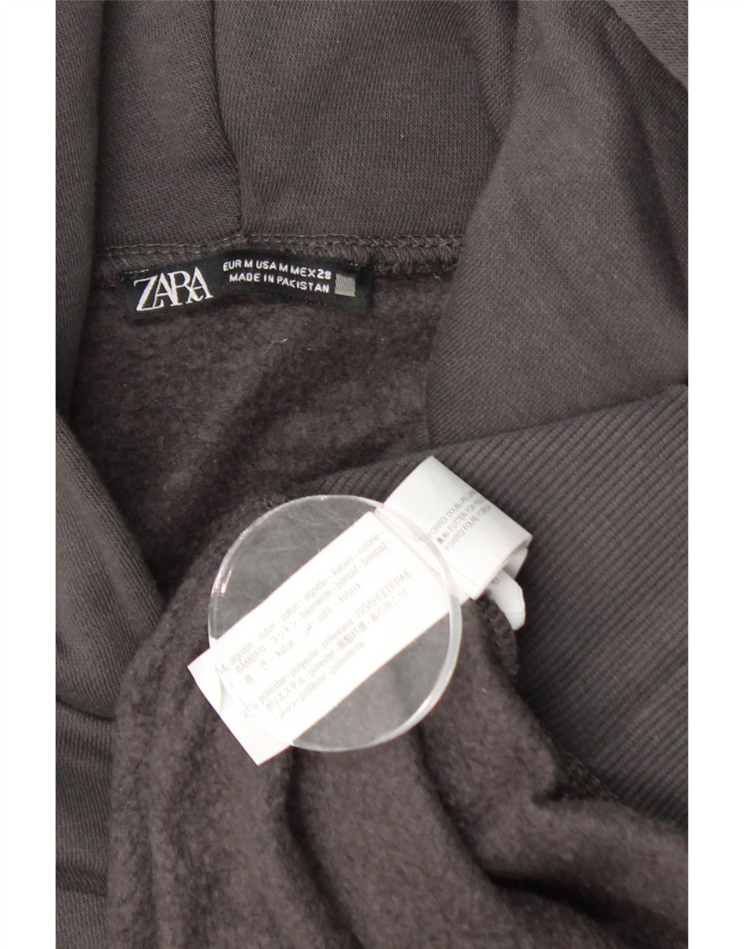 Pulover supradimensionat pentru femei Zara UK 14 bumbac gri mediu