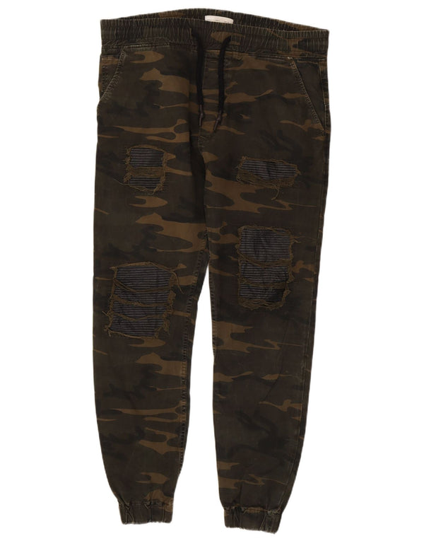 Pantaloni de jogging pentru bărbați Zara Pantaloni chino Mari L32 L27 Kaki Camuflaj Bumbac