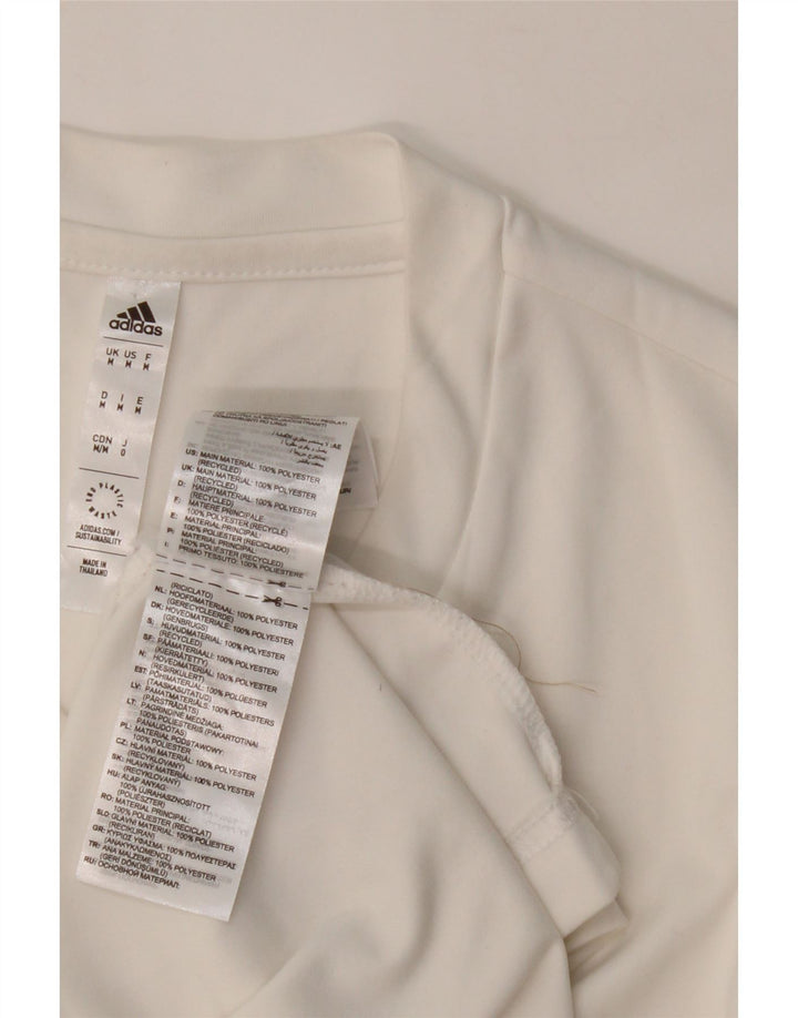 ADIDAS Mens Aeroready T-Shirt Top Medium White Polyester Vintage Adidas and Second-Hand Adidas from Messina Hembry 
