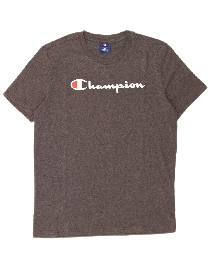 Tricou grafic pentru bărbați Champion Top din bumbac gri mediu