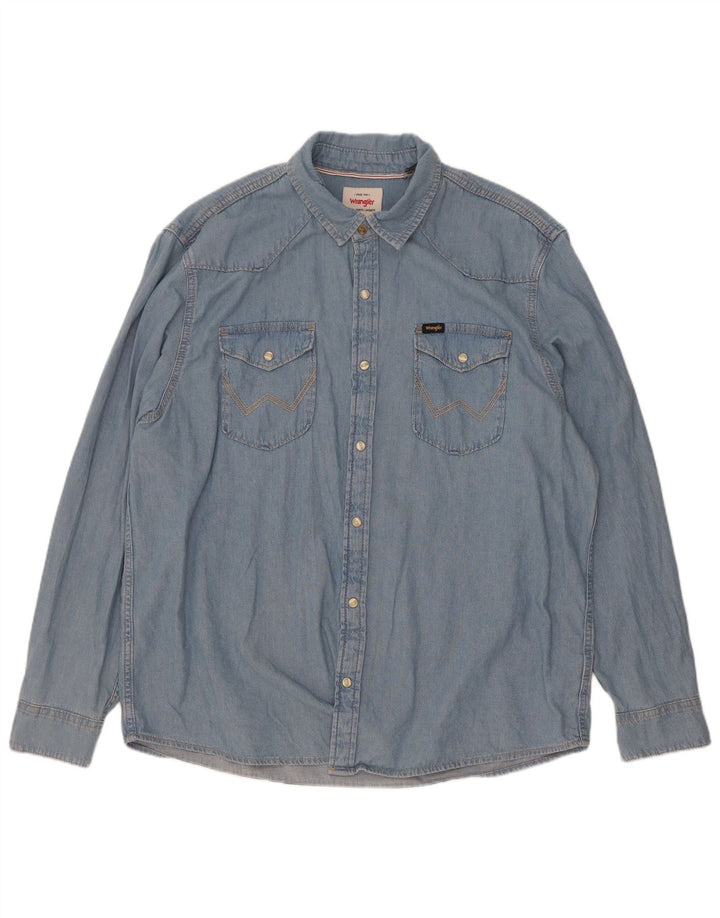 Cămașă din blugi pentru bărbați Wrangler, bumbac albastru XL