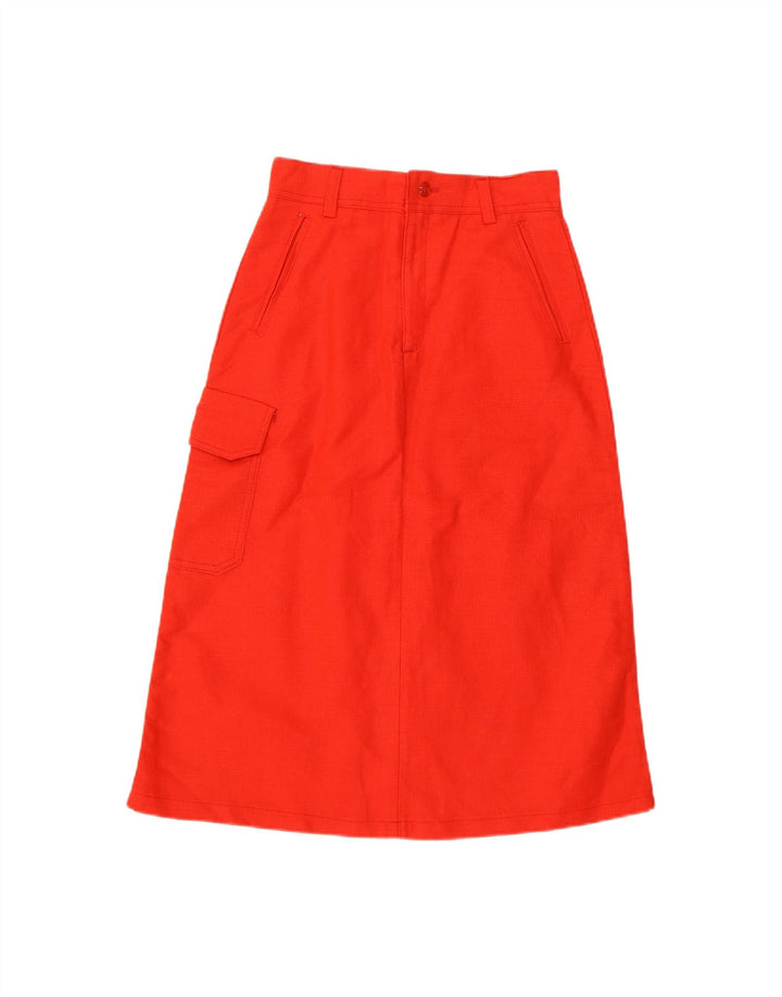 VINTAGE Womens Cargo Skirt W24 XS Red Cotton