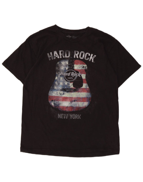 Hard Rock Cafe Mens New York Graphic T-Shirt Top Large Black Cotton