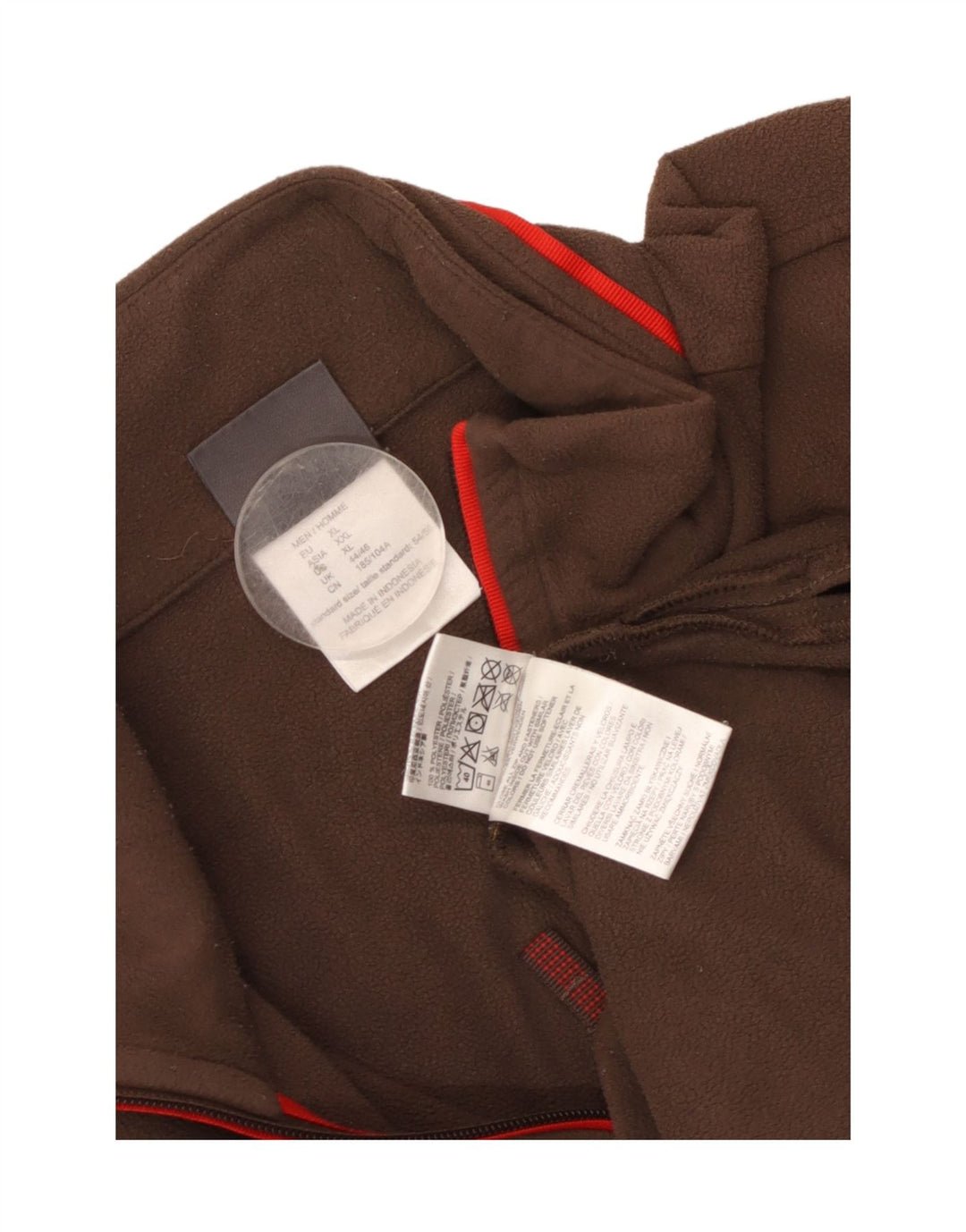 Jack Wolfskin Pulover pentru bărbați, cu fermoar și gât, din lână UK 44/46 XL, maro, poliester