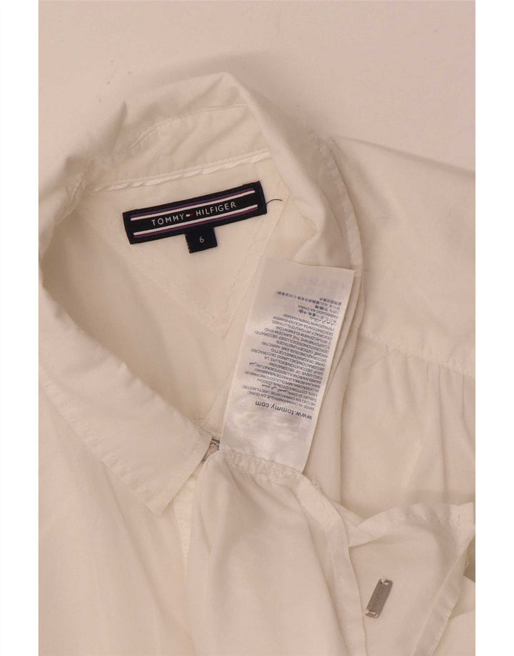 Bluză cămașă fără mâneci pentru femei Tommy Hilfiger US 6 bumbac alb mediu