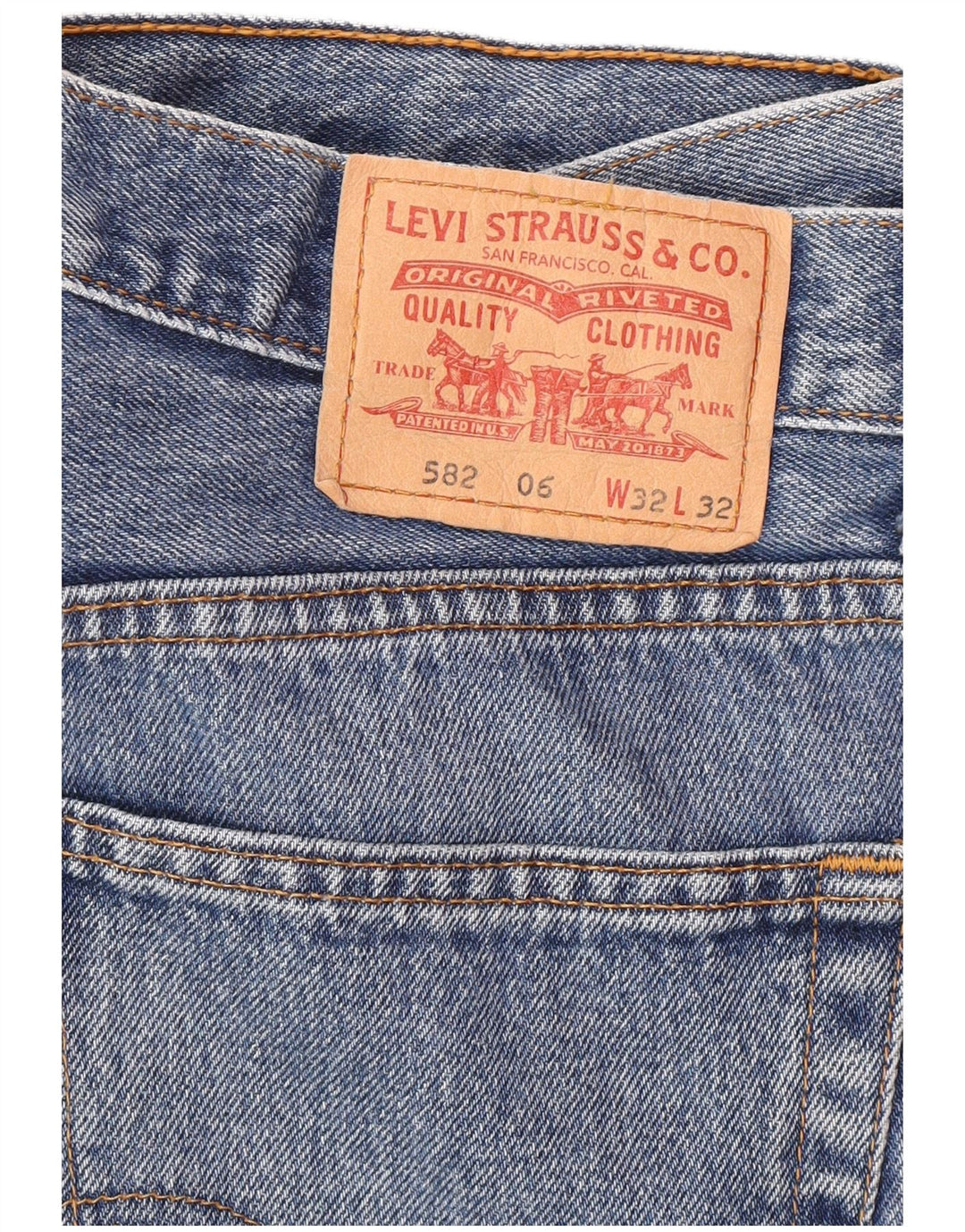 Blugi drepti pentru bărbați Levi's 582 W32 L28 Bumbac albastru