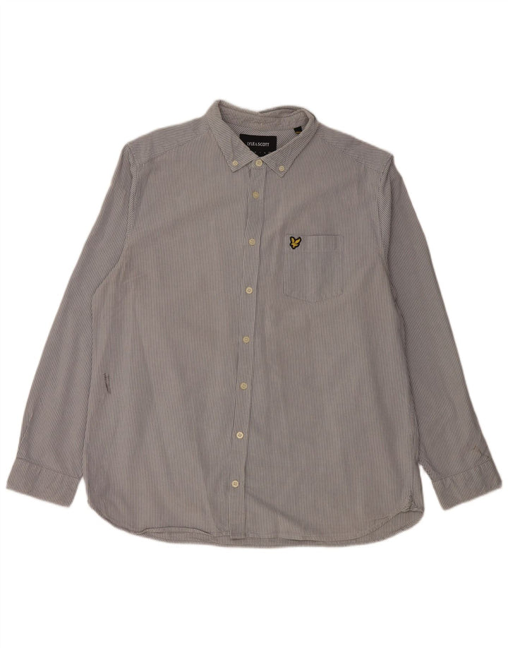 Cămașă pentru bărbați LYLE & SCOTT 2XL, bumbac cu dungi albastre