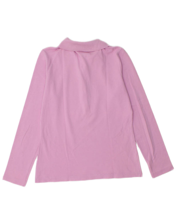 Tricou polo pentru femei Lacoste cu mânecă lungă, mărime 40, bumbac roz mediu