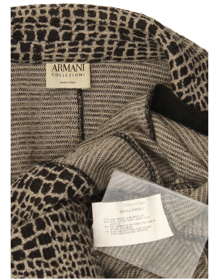 Jachetă Blazer tricot pentru femei Armani Collezioni UK 12 Lână neagră medie