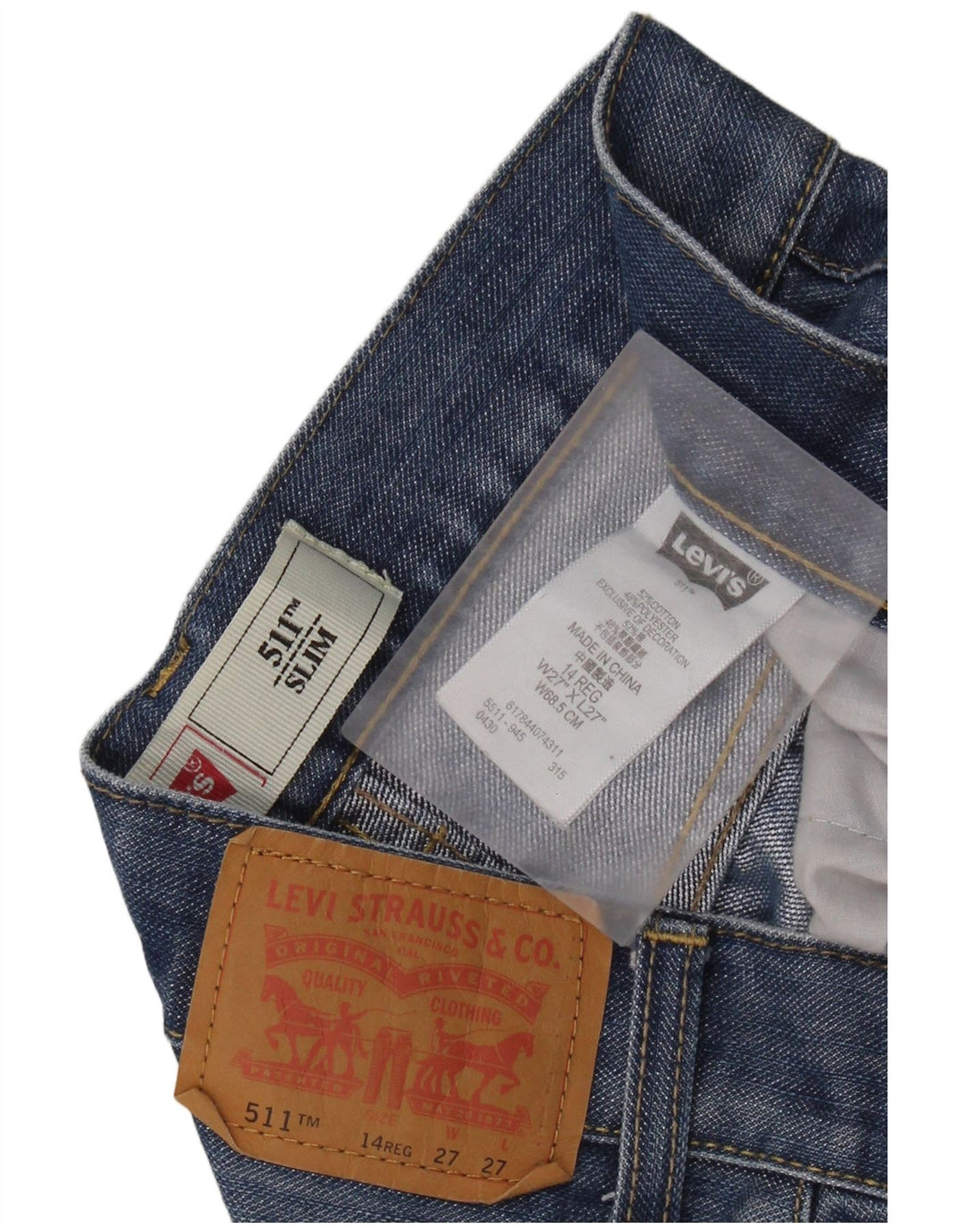 LEVI'S Blugi 511 Slim pentru baieti 13-14 ani L27 L27 Bumbac albastru