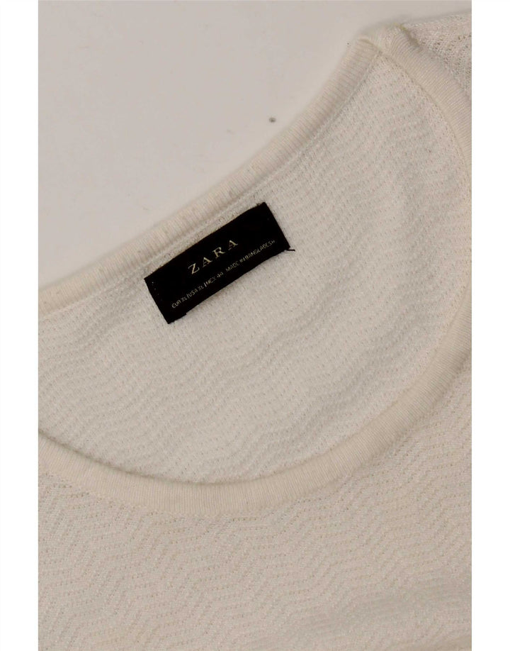 Top femeie Zara cu mânecă lungă UK 18 XL, alb, în schemă