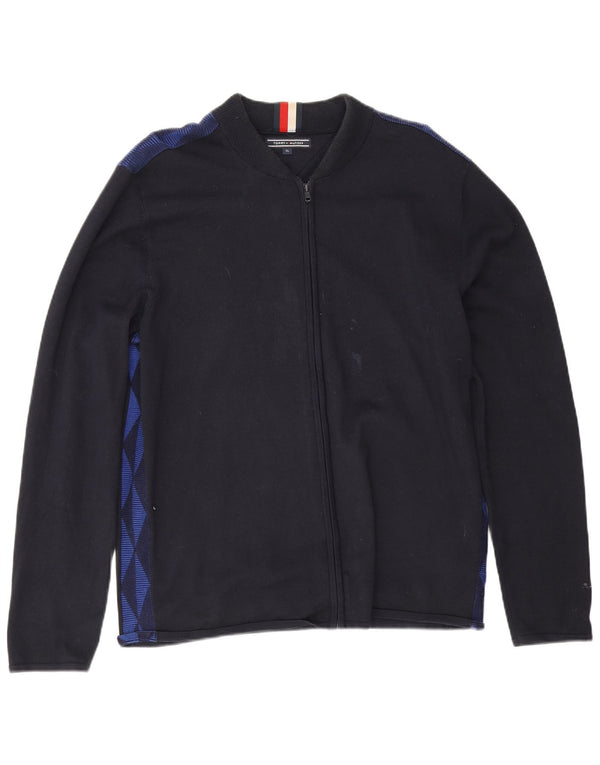 Pulover cardigan pentru bărbați Tommy Hilfiger, bumbac geometric XL bleumarin