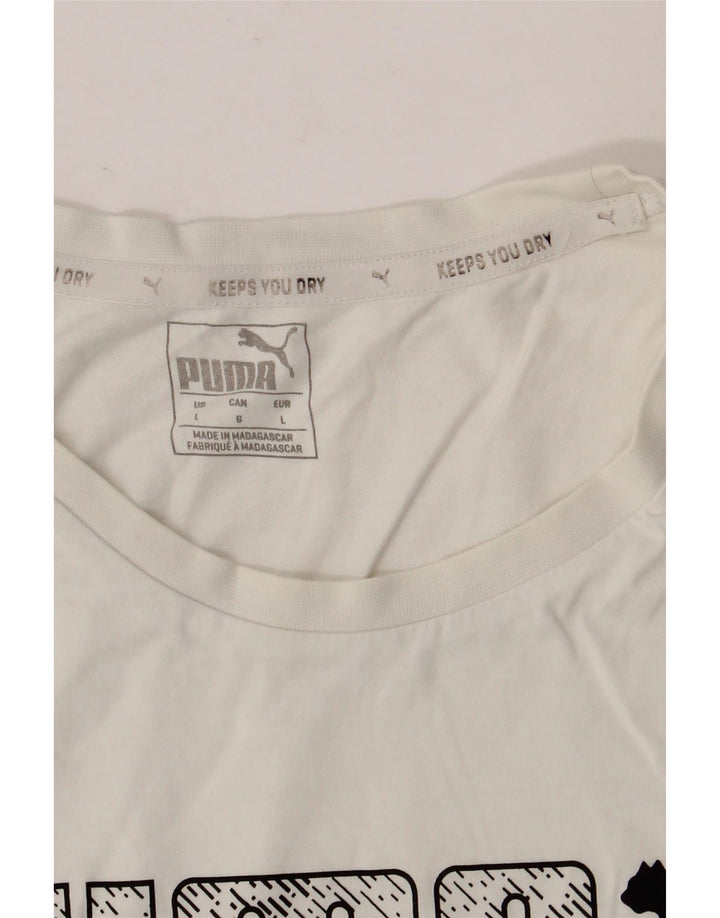 Tricou grafic PUMA pentru bărbați Top Large White