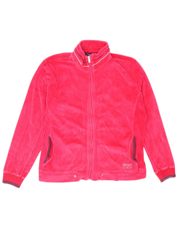 Jachetă de top pentru trening din velur Champion pentru femei UK 14 Large Pink Sports