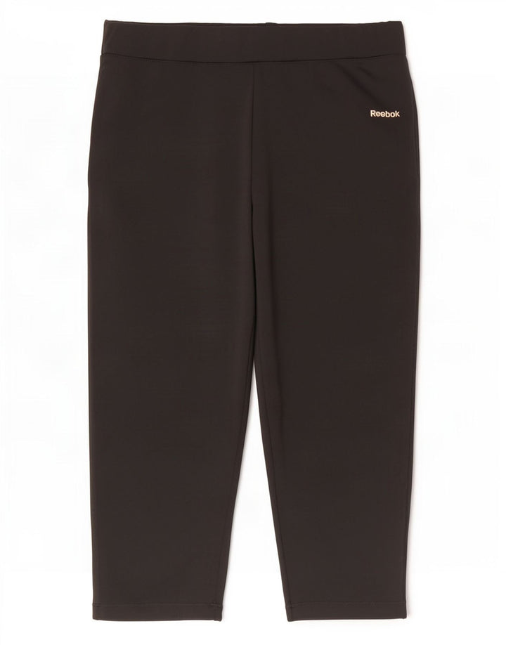Leggings Capri pentru femei Reebok UK 12 Poliester mediu negru