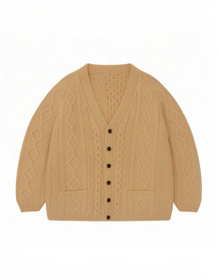Cardigan Vintage pentru bărbați, bej mediu