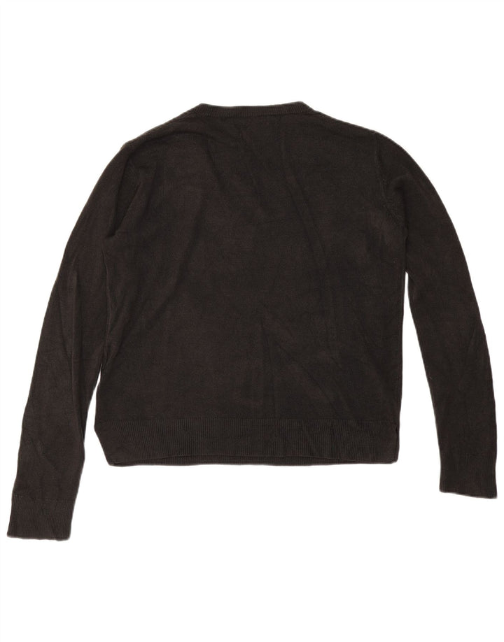 Pulover pentru femei Marks & Spencer cu decolteu în V UK 12 Medium Negru Acrilic