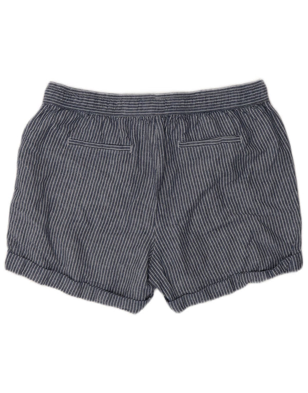 Marks & Spencer Pantaloni scurți casual pentru femei UK 14 Large W32 Bleumarin Pinstripe