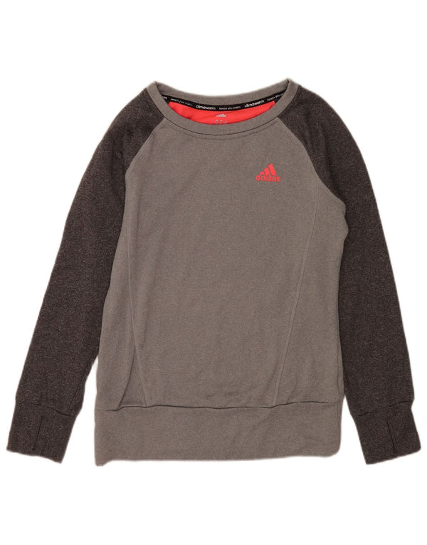 Pulover adidas Climawarm pentru femei UK 8/10, mic, gri, bloc de culoare