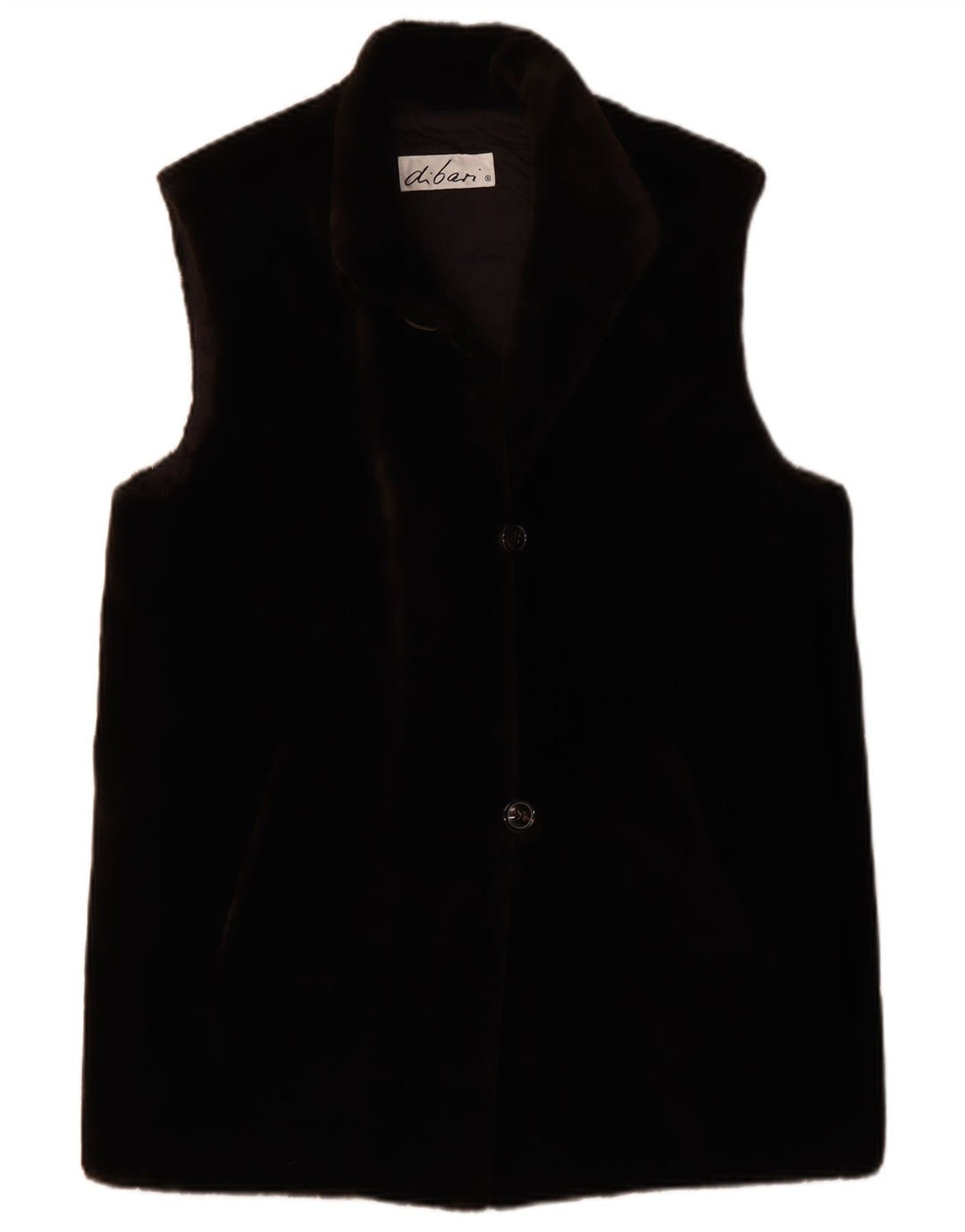 Gilet de damă vintage supradimensionat cu blană artificială EU 38 Maro Mediu Poliacrilic