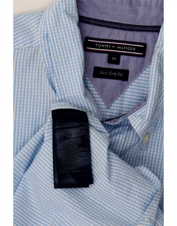 Cămașă cu mânecă scurtă pentru bărbați Tommy Hilfiger New York Fit, albastru mediu Gingham