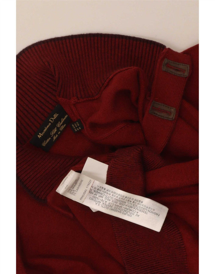Pulover Massimo Dutti pentru bărbați, cu gât cu nasturi, bumbac maro mediu