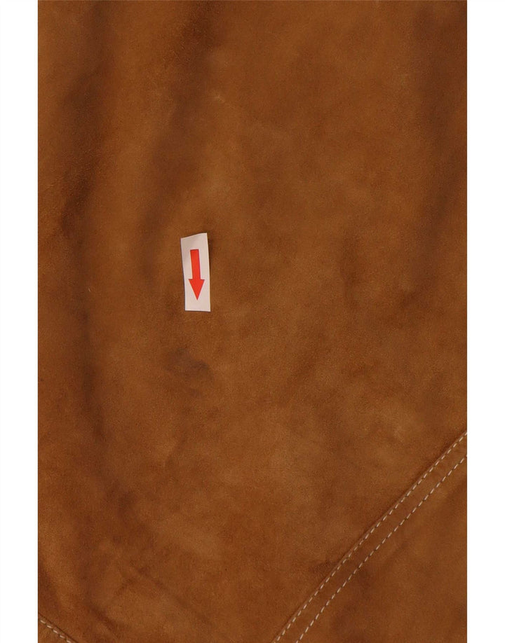 Geaca de piele intoarsa pentru barbati vintage IT 52 XL din piele bej