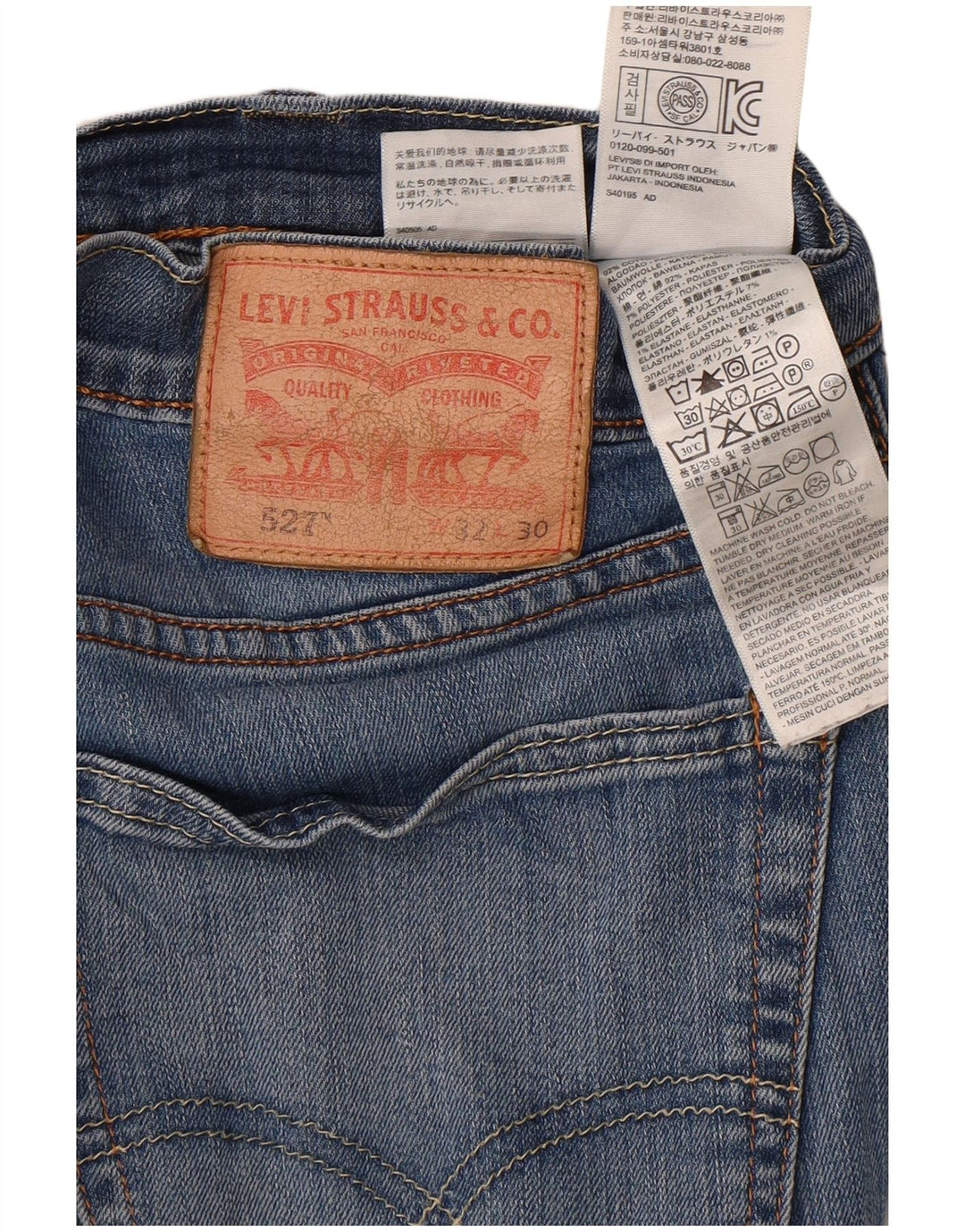 Blugi pentru bărbați LEVI'S 527 Bootcut W30 L32 Bumbac albastru