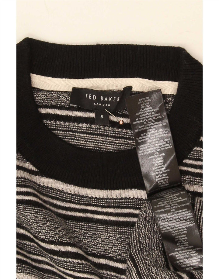 Pulover pentru bărbați Ted Baker cu gâtul turnat, mărimea 5 XL, viscoză cu dungi negre