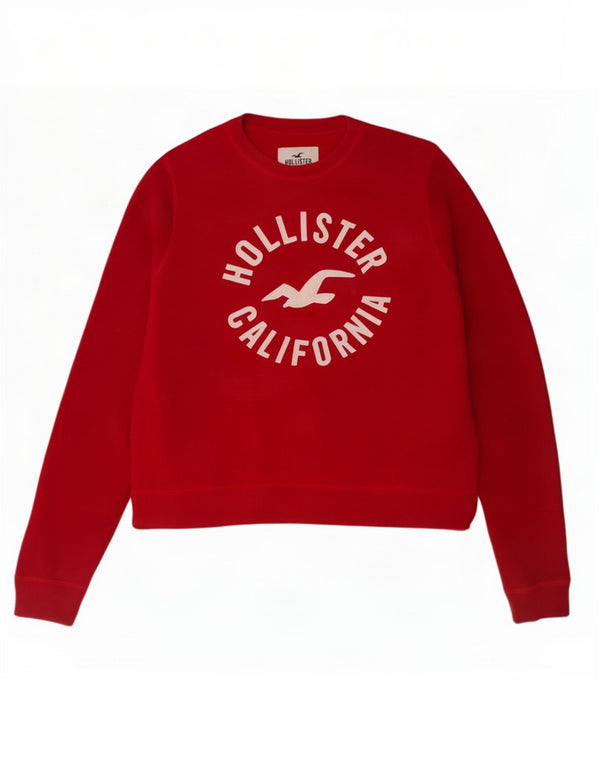 Pulover cu grafic pentru femei Hollister UK 12 Bumbac roșu mediu