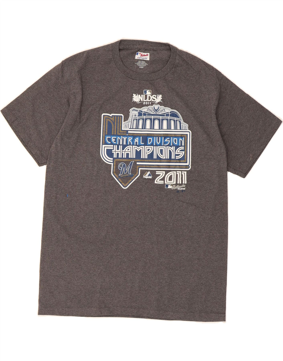 MAJESTIC Mens Graphic T-Shirt Top Large Grey Vintage Majestic and Second-Hand Majestic from Messina Hembry 