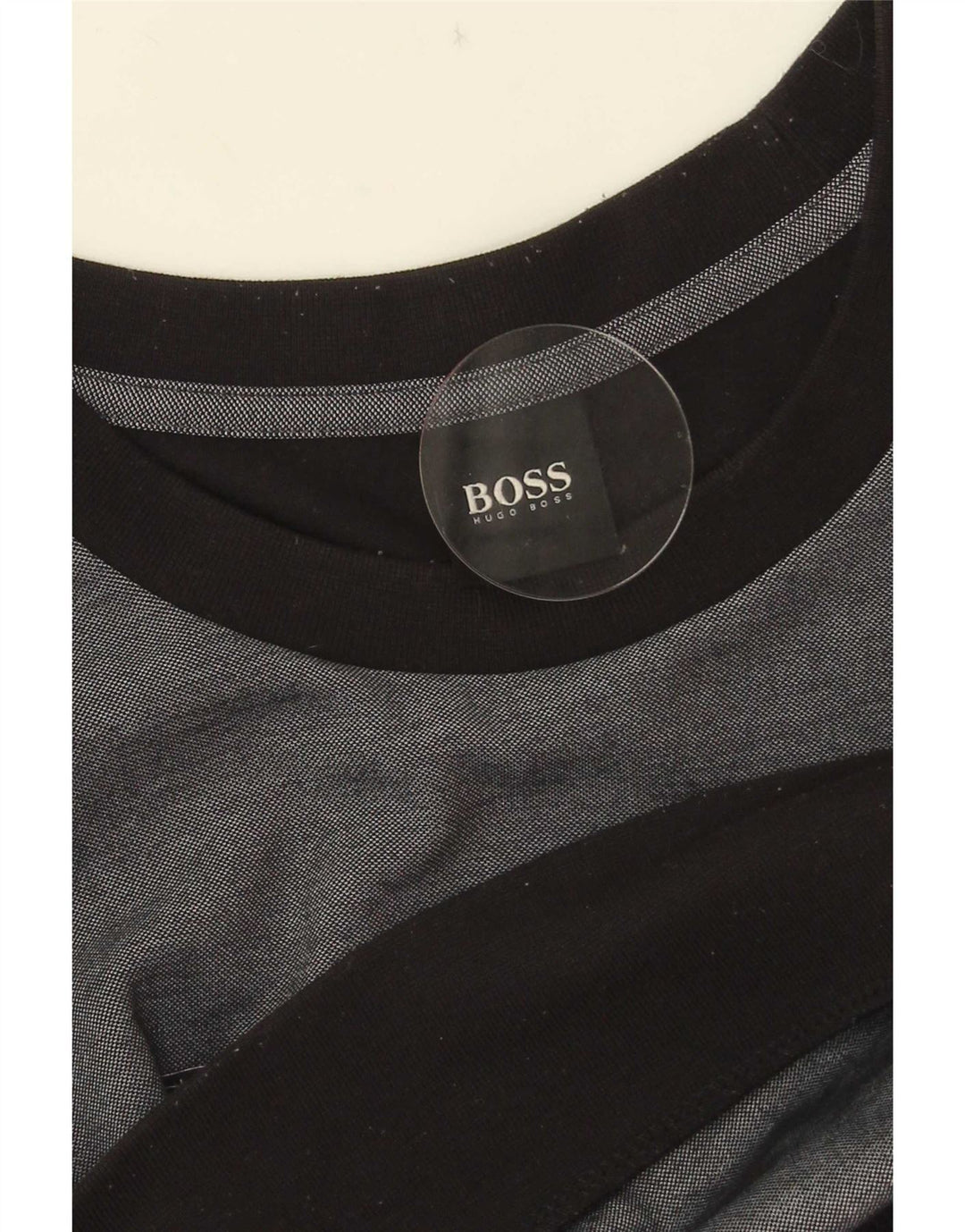 Hanorac grafic pentru bărbați Hugo Boss Pulover din bumbac color bloc, gri mediu