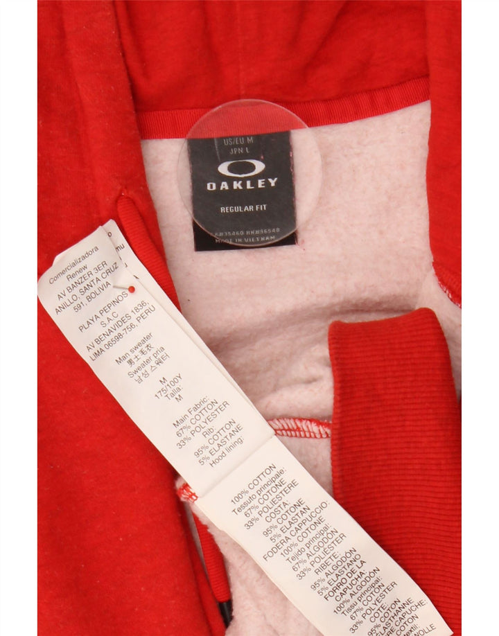Pulover Oakley pentru bărbați, cu fermoar, bumbac roșu mediu